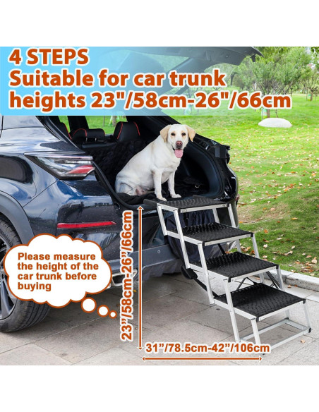 Escaleras para Perros Uross 4 Pasos Ajustables Aluminio Escaleras para Perros Uross 4 Pasos Ajustables Aluminio