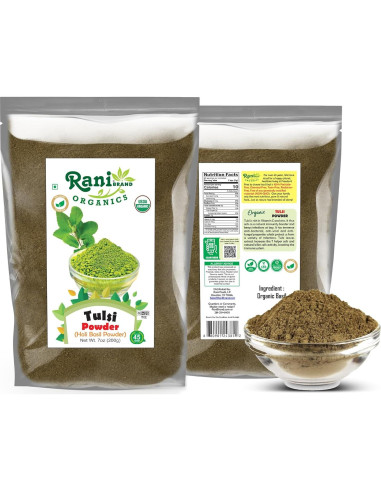 Polvo de Albahaca Sagrada Orgánica Rani 200g - Sin Gluten, Vegano