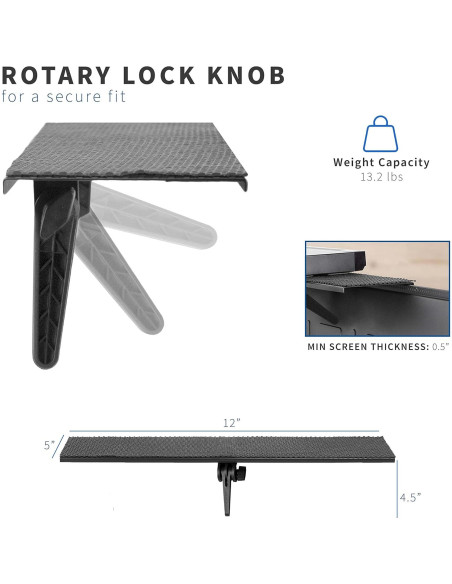 Soporte de Estante Superior VIVO para TV y Monitor 30.48 cm Soporte de Estante Superior VIVO para TV y Monitor 30.48 cm