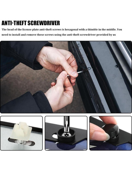 Kit de Tornillos Antirrobo para Placa de Matrícula M6 Lyxheth Kit de Tornillos Antirrobo para Placa de Matrícula M6 Lyxheth