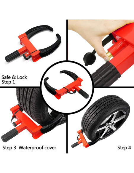 Bloqueo de Rueda Antirrobo KAYCENTOP para Neumáticos 29.7 cm Bloqueo de Rueda Antirrobo KAYCENTOP para Neumáticos 29.7 cm
