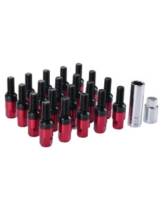 Tornillos de Rueda Muge Racing M14x1.5 Antirrobo 20 PCS Rojo