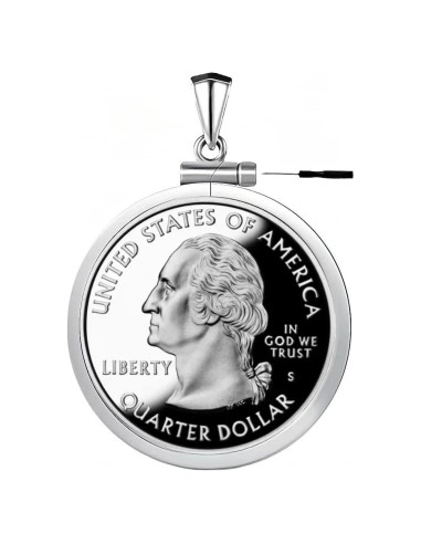 Bisel de Moneda de Plata Esterlina Geruibi 25 Centavos 24.26mm