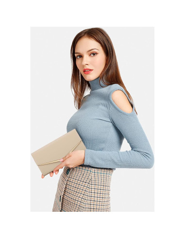 Bolso Clutch de Noche Venoline de Cuero Vegano Nude 22x11x5 cm
