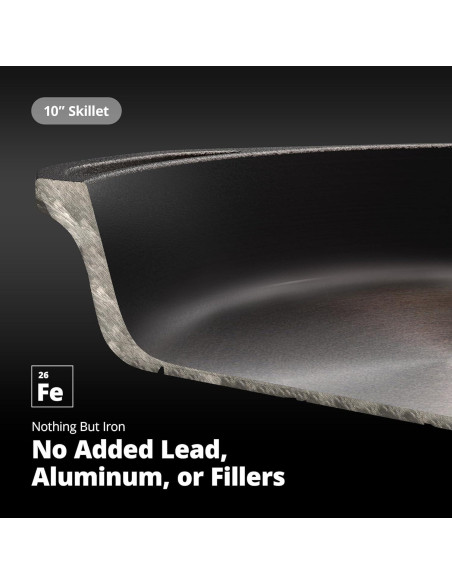 Sartén de Hierro Fundido 10" Greater Goods Pre-Sazonada Sartén de Hierro Fundido 10" Greater Goods Pre-Sazonada