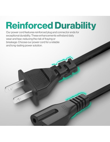Cable de Alimentación Polarizado 2 Clavijas C7P 0.91m LORDTRONICS
