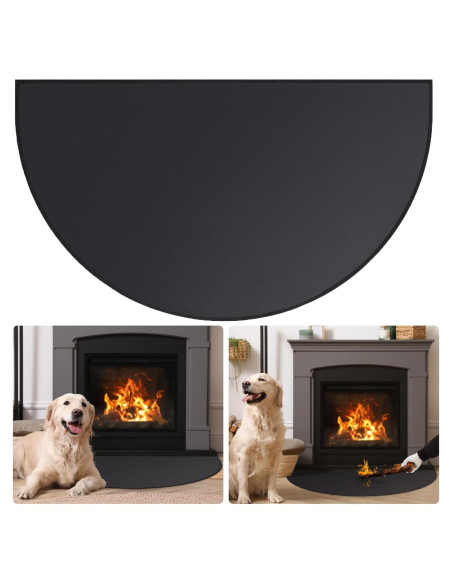 Alfombrilla Ignífuga para Chimenea FLASLD 71x122 cm Negra Alfombrilla Ignífuga para Chimenea FLASLD 71x122 cm Negra