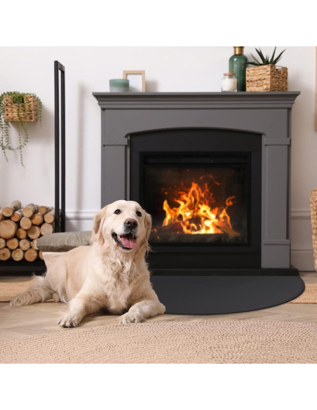Alfombrilla Ignífuga para Chimenea FLASLD 71x122 cm Negra Alfombrilla Ignífuga para Chimenea FLASLD 71x122 cm Negra