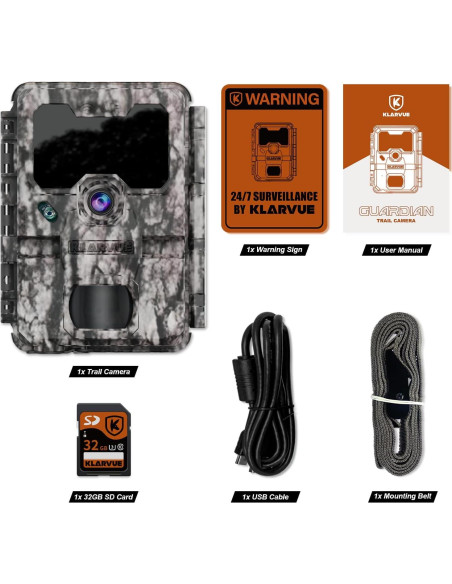 Cámara de Trail WiFi Klarvue Guardian Pro 32MP 4K IP67 Cámara de Trail WiFi Klarvue Guardian Pro 32MP 4K IP67