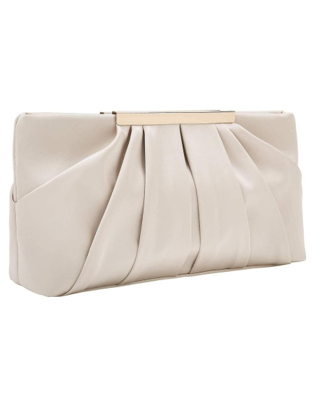Bolso de Noche Charming Tailor Satén Pliegues Color Champán Bolso de Noche Charming Tailor Satén Pliegues Color Champán