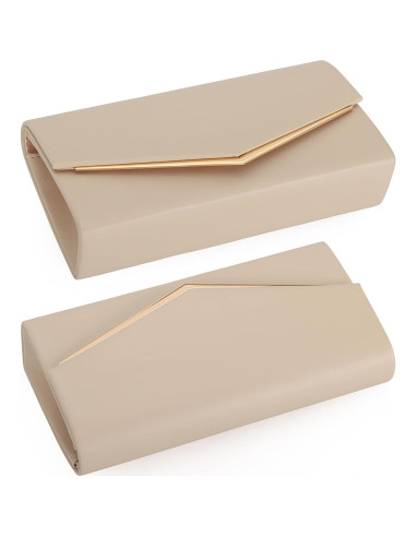 Bolso Clutch de Noche Venoline de Cuero Vegano Nude 22x11x5 cm