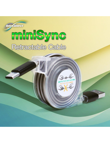 Cable Retráctil BoxWave USB-A a USB Tipo-C 93 cm Cable Retráctil BoxWave USB-A a USB Tipo-C 93 cm