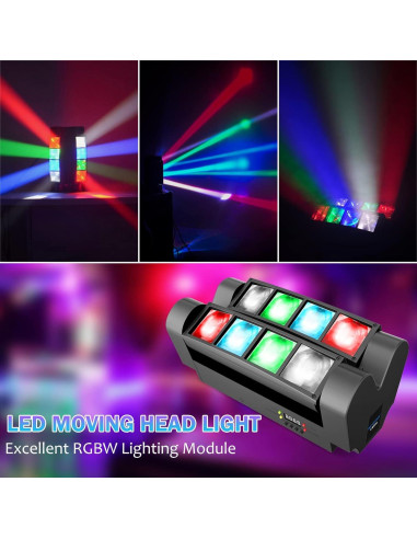 BETOPPER Luz de Escenario LED Spider RGBW 8x3W DMX-512