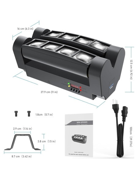 BETOPPER Luz de Escenario LED Spider RGBW 8x3W DMX-512 BETOPPER Luz de Escenario LED Spider RGBW 8x3W DMX-512