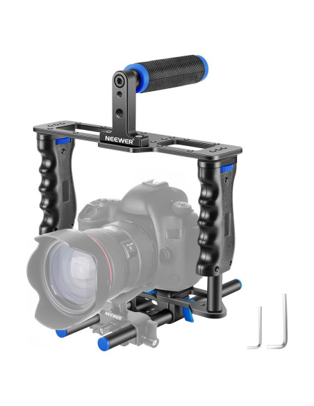 Jaula de Video NEEWER para Cámara DSLR con Doble Empuñadura Jaula de Video NEEWER para Cámara DSLR con Doble Empuñadura