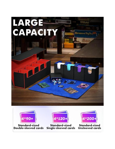 Caja de Barajas 5 en 1 UAONO Negra y Azul para 800 Cartas Caja de Barajas 5 en 1 UAONO Negra y Azul para 800 Cartas