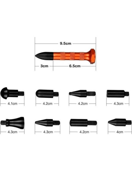 Kit de Reparación de Abolladuras HiYi GS con 9 Puntas Kit de Reparación de Abolladuras HiYi GS con 9 Puntas