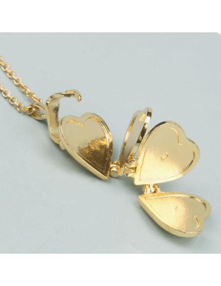 Collar de Corazón con Locket ZORZA - 2 Piezas, Oro y Plata Collar de Corazón con Locket ZORZA - 2 Piezas, Oro y Plata