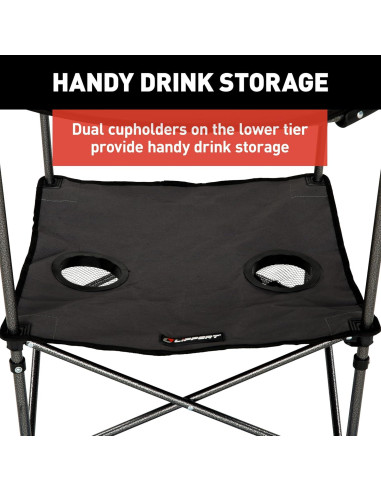 Mesa de Camping Plegable Lippert 2 Niveles Gris Oscuro