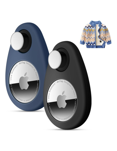 Funda Silicona Airtag Oculta AIDE 2 Paquete Negro Azul Funda Silicona Airtag Oculta AIDE 2 Paquete Negro Azul