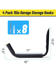Ganchos de Almacenamiento GEEDAR 4 Piezas 45kg Garaje 2