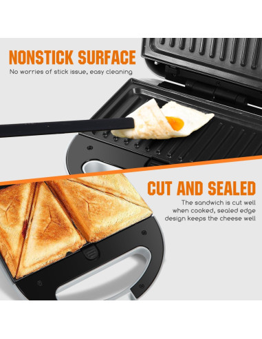 Sandwichera Aigostar 3 en 1 Grill Waffle 750W Antiadherente