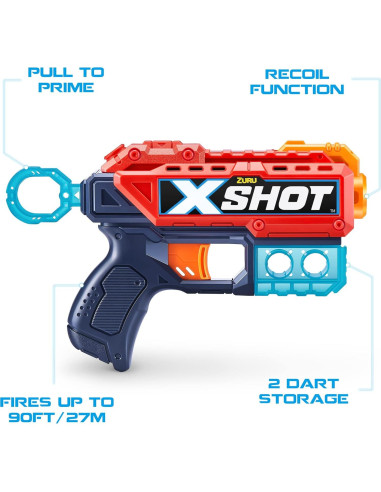 Lanzador de Dardos XSHOT Excel 2 Retroceso y Reflex 6 - ZURU