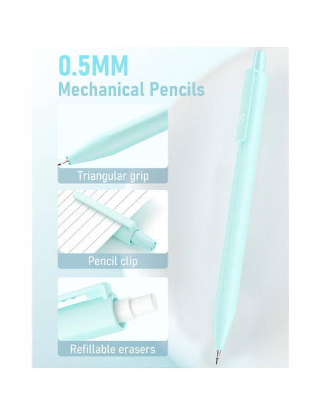 Juego de 6 lápices mecánicos Smallbudi 0.5mm pastel Juego de 6 lápices mecánicos Smallbudi 0.5mm pastel