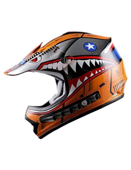Casco Motocross Kids Power Gear HBOY Shark Naranja S Casco Motocross Kids Power Gear HBOY Shark Naranja S