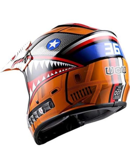 Casco Motocross Kids Power Gear HBOY Shark Naranja S Casco Motocross Kids Power Gear HBOY Shark Naranja S