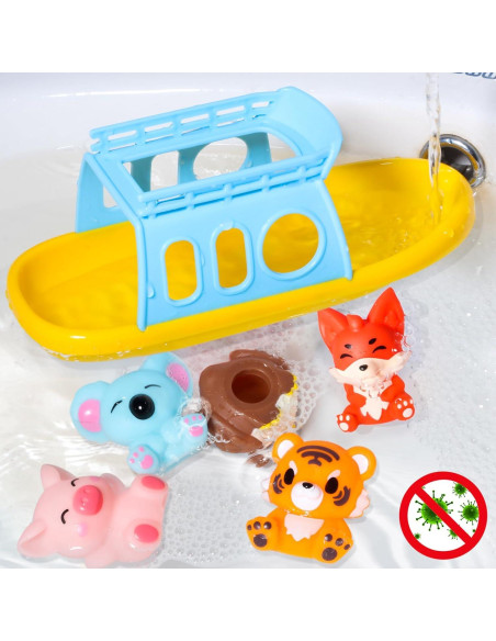 Set de Juguetes de Baño Oriate con Barco y 5 Títeres de Dedo Set de Juguetes de Baño Oriate con Barco y 5 Títeres de Dedo