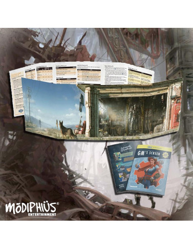 Pantalla del GM Fallout RPG Modiphius + Folleto + Hoja