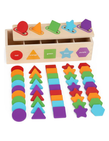 Juguetes Montessori KMTJT Clasificadores de Color y Forma
