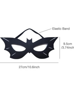 Máscara de Disfraz Batgirl SOUTHSKY - Fieltro Negro 2