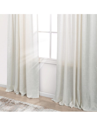 Cortinas KOUFALL 152x243 cm Lino Transparente Natural Pack 2