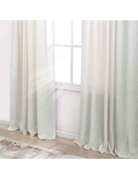 Cortinas KOUFALL 152x243 cm Lino Transparente Natural Pack 2 Cortinas KOUFALL 152x243 cm Lino Transparente Natural Pack 2