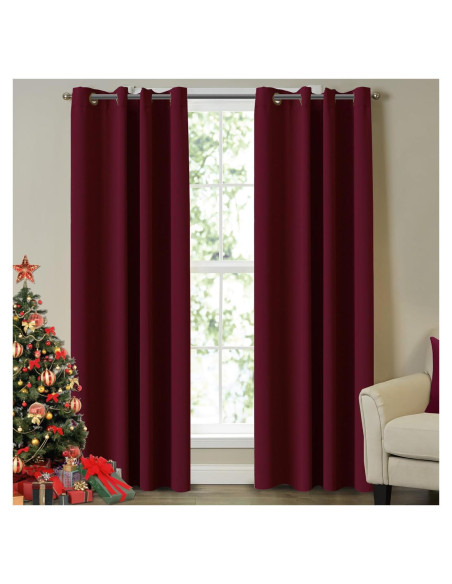 Cortinas Blackout Turquoize Juego de 2 Paneles 132x213 cm Burdeos Cortinas Blackout Turquoize Juego de 2 Paneles 132x213 cm Burdeos