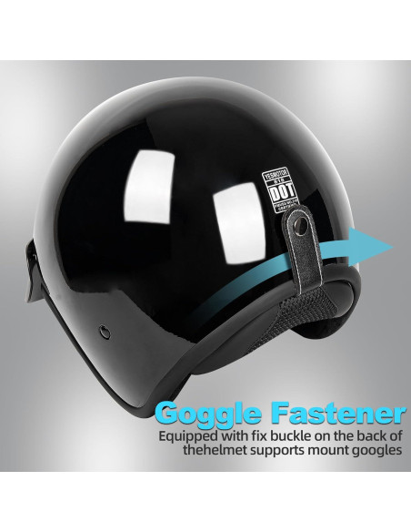 Casco Retro Abierto 3/4 Yesmotor 818 Negro Claro DOT Casco Retro Abierto 3/4 Yesmotor 818 Negro Claro DOT