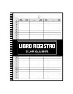Libro Registro de Jornada Laboral Tapa Blanda 110 Páginas