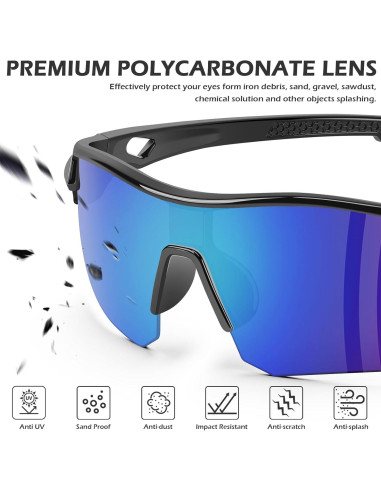 Gafas de Seguridad OXG 6 Paquete Lentes Envolventes