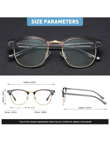 Gafas AOMASTE Anti Luz Azul Medio Marco UV Clara