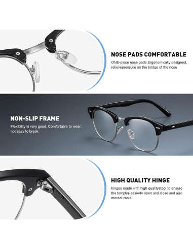 Gafas AOMASTE Anti Luz Azul Media Montura UV para Juegos