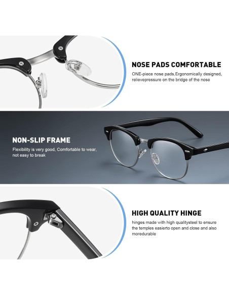 Gafas AOMASTE Anti Luz Azul Media Montura UV para Juegos Gafas AOMASTE Anti Luz Azul Media Montura UV para Juegos