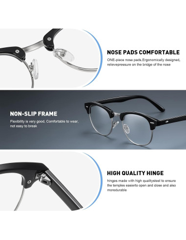 Gafas AOMASTE Anti Luz Azul Media Montura UV Clara