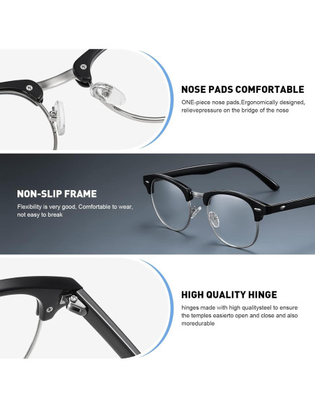 Gafas AOMASTE Anti Luz Azul Media Montura UV Clara Gafas AOMASTE Anti Luz Azul Media Montura UV Clara