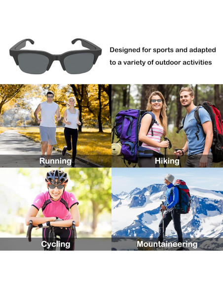 Gafas de sol inteligentes RERBO E60 Bluetooth polarizadas Gafas de sol inteligentes RERBO E60 Bluetooth polarizadas