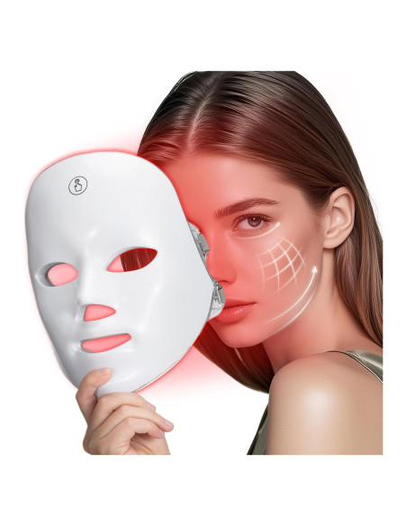 Máscara Facial de Luz Roja Facego 7 Modos Portátil Inalámbrica Máscara Facial de Luz Roja Facego 7 Modos Portátil Inalámbrica