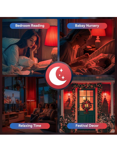 Bombillas LED rojas Neporal 9W 625nm para dormir - Paquete de 3