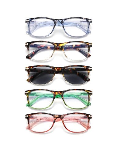 Pack de 5 Gafas de Lectura Cuadradas con Bloqueo Luz Azul