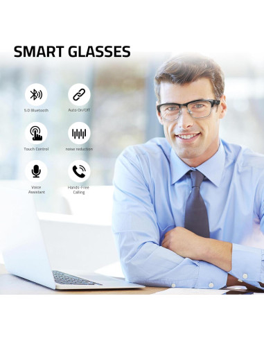Gafas de Audio Bluetooth Tulbeys KY02SB Plateadas con Filtro UV